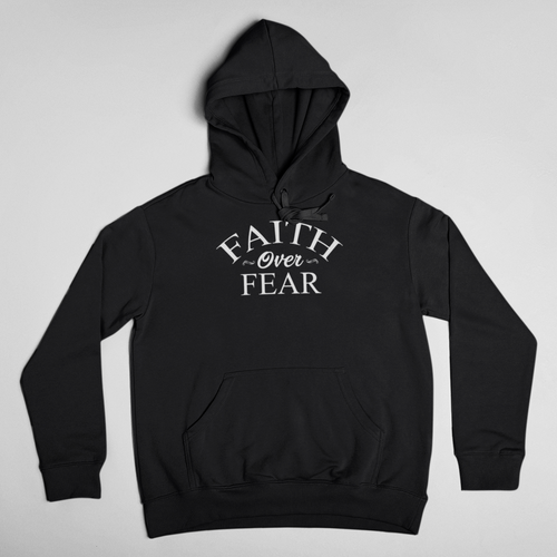 Wear this Hoodie with assurance, wear it like you mean it, wear it like you believe it, and be an inspiration. Faith Over Fear unisex Hoodie Classic Hoodie, fits both men and women (women consider choosing a size down if a more fitted look is desired) Soft and lightweight, with front pocket pouch, comfortable and flattering for all. 65% ring spun cotton, 35% polyester For Print Care: wash cold, turn inside out, gentle cycle mild detergent, no fabric softener