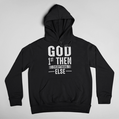 Wear this Hoodie with assurance, wear it like you mean it, wear it like you believe it, and be an inspiration. God 1st Then Everything Else unisex Hoodie Classic Hoodie, fits both men and women (women consider choosing a size down if a more fitted look is desired) Soft and lightweight, with front pouch, comfortable and flattering for all. 65% cotton, 35% polyester For Print Care: wash cold, turn inside out, gentle cycle mild detergent, no fabric softener